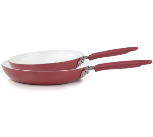 WearEver 2100097222 C943S264 Saute Pan Cookware Set, 10-Inch and 8-Inch, Red