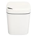 SUNFECILI 12L Automatic Trash Can,Smart Trash Can,Touchless Motion Sensor Trash Can,Waterproof Wastebasket Intelligent Garbage Can with Lid for Bedroom Bathroom Office Kitchen, White