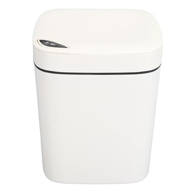 SUNFECILI 12L Automatic Trash Can,Smart Trash Can,Touchless Motion Sensor Trash Can,Waterproof Wastebasket Intelligent Garbage Can with Lid for Bedroom Bathroom Office Kitchen, White