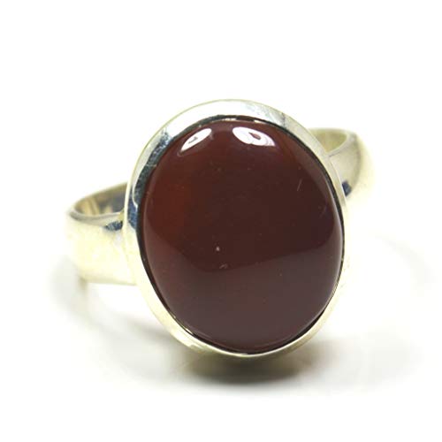 Bague cornaline naturelle pour homme en argent sterling massif