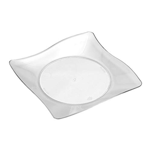 WNA APTSQ4 Petites Square Plastic Plates, 4", Clear (Pack of 200)
