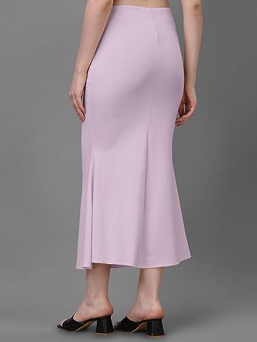 Image of Women's Saree Shapewear Petticoat, Cotton Blend Stretchable Mermaid Skirt, High Waist Tummy Control, Smooth Curve Fit with Adjustable Drawstring
