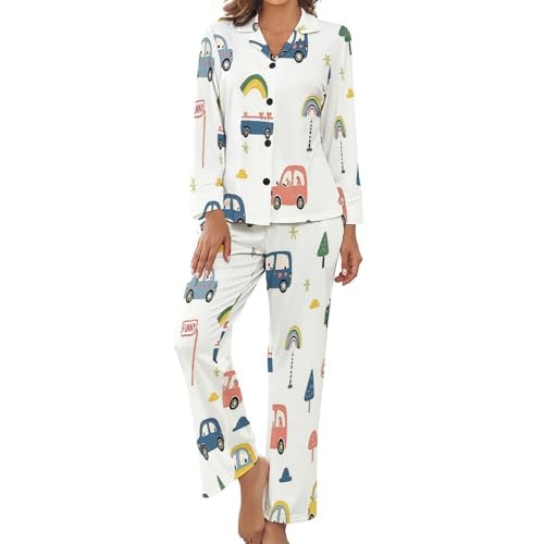 Pyjama deux pièces femme manches longues pour soirée cocooning à la maison et nuit estivale