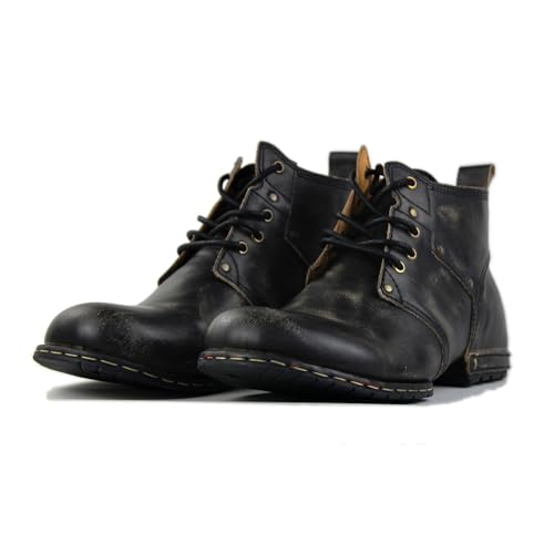 Image of Men's Vintage Brown Chukka Boots Lace-up Motorcycle Casual Leather Shoes Ankle Boot for Men Fashion CD-6015-2-Stylish