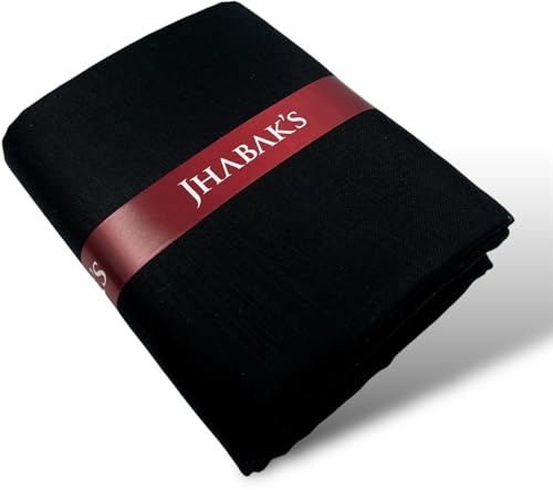 Image of JHABAK'S Men's 100% Pure Cotton Unstitched 1.7 Meters Shirt Piece - 3.25 Meters Suit Fabric Set with Cufflinks (Multicolour, All Weather Fabric, Attractive Box)