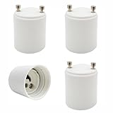 E-Simpo LAMP, 4pcs Gu24 to Gu10 Light Socket Adapter, White, Incandescent, Copper Plated