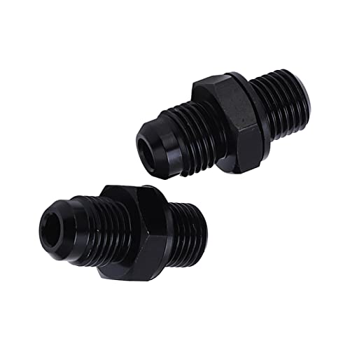Ejoyous Adaptateur de Refroidisseur d' de Transmission en Alliage d'aluminium, Raccord de Refroidisseur ' de Transmission 6AN à 1 4NPS Noir Antirouille, Paquet de 2 pour une Connexion Rapide