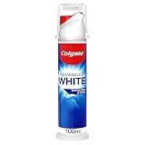Colgate Advanced White Toothpaste Pump 100 ml - Teeth whitening toothpaste - With active micro-cleaning crystals - Enamel safe toothpaste - Whiter teeth in 10 days - Clinically proven whiter teeth