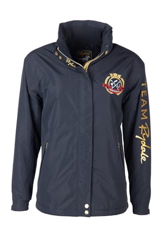 Image of Rydale Ladies Fleece Lined Winter Jacket Equestrian Embroidered Women's Coat (UK, Numeric, 10, Regular, Regular, Dark Navy)