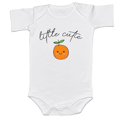 Image of Little Cutie Romper Cute Little Orange Print Baby Coming Soon Newborn Infant Girl Citrus First Birthday Romper