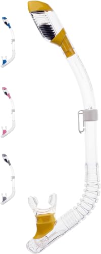 Cressi Minidry Snorkel - Tubo de Snorkel para Niños, Unisex-Youth, Transparente/Amarillo