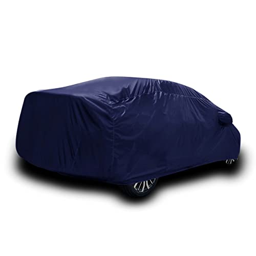 Image of AUCTIMO Maruti Suzuki Ciaz Car Cover Waterproof /Car Cover Ciaz Waterproof /Ciaz Car Cover with Triple Stitched Fully Elastic Ultra Surface Body Protection (Navy Look)