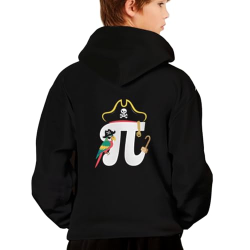 Vintage Retro Pirate Math Geek Funny Pi Day Hoodies for Teen Girls Boys Lightweight Kangaroo Pocket Sweatshirt2
