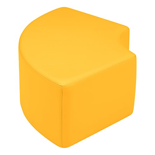 Image of Sprogs 12 inch H Structured Quarter Round Stool -Flexible Modular Collaborative Soft Seating for Office, Home, Lounge and School Classrooms with Durable Frame & Set of 2 inch Legs Add-on - Yellow