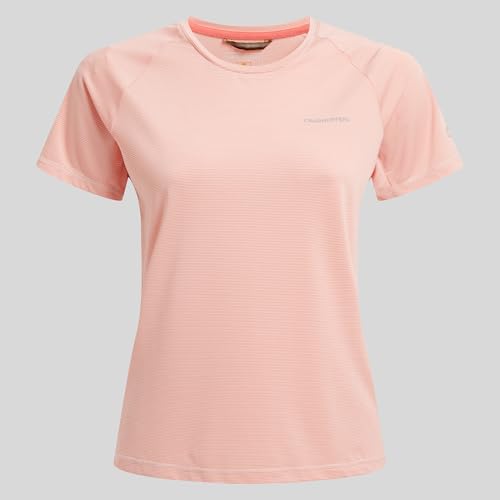 Craghoppers Women's Ellie Short Sleeved T-Shirt with Sun Protection & Moisture Control, Stretchable Recycled Fabric - Perfect for Activewear, Working Out, Yoga & Fitness Pink
