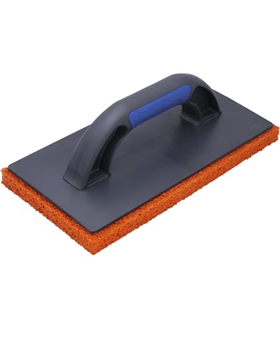 REFINA Medium Grain Rubber Sponge Float for Plastering Rendering & Cement - 11 x 5.5 (280 x 140mm) Lightweight & Durable Sponge Float w/Ergonomic Handle - Removes Air Bubbles & Trowel Marks