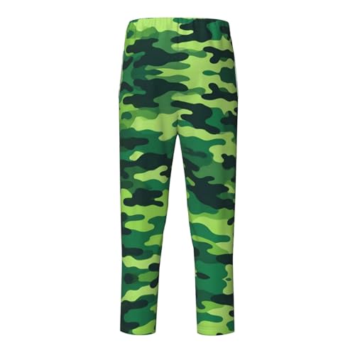 Pajama Pants Pajama Bottoms with Elastic Waistband Sleepwear Lounge Pants, Green Camouflage 22