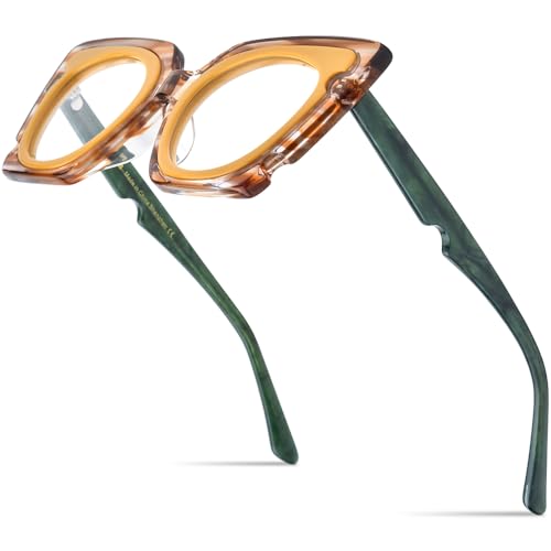 Image of HEPIDEM Gradient Multicolor Acetate Glasses Frame Women Big Oversize Eyeglasses 2023 New Spectacles Eyewear