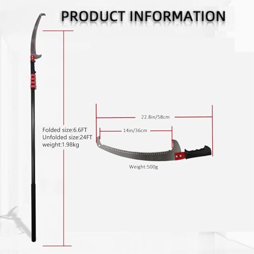 Podadora de pértiga extensible para cortar ramas altas sin usar escaleras 5