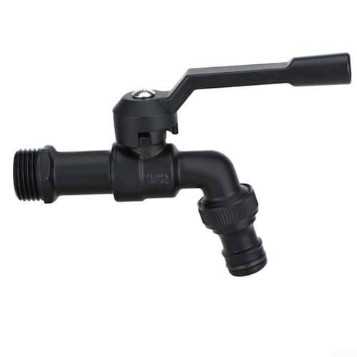 SPORTARC Rubinetto per tubo da giardino in rame nero, doppia uscita, antigelo, facile installazione, nero