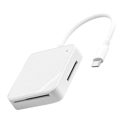 Quystetes Adaptador de Lector de Tarjetas de Memoria 4 en 1 Tipo C USB-C Smart Media OTG M2 SD SM XD Lector de Tarjetas para Accesorios Android