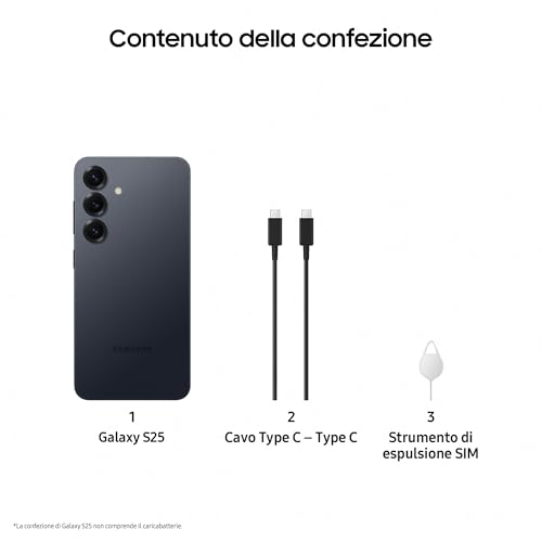 Galaxy S25 Smartphone AI, 3 anni di Garanzia del produttore, Display 6.2'' FHD+ Dynamic AMOLED 2X, Fotocamera 50MP, RAM 12GB, 256GB, 4.000 mAh, Blueblack [Versione italiana] - Smartphone - Immagine 6