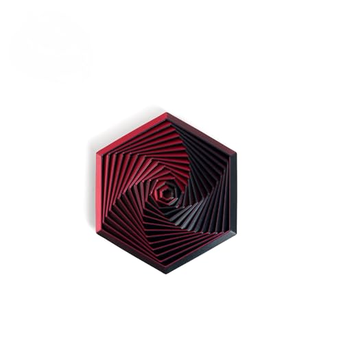 3D Printed Hexagonal Fractal Toy 7cm Laser Red Black