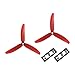 uxcell RC Propellers 5030 5x3 Inch 3-Vane Multi-Rotor for Aircraft Toy, Nylon Red 1 Pair with Adapter Rings