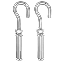 QUARKZMAN Betonwandhaken M8x115mm Expansionsschulter Ösenbolzen Offener Tassenhaken 304 Edelstahl Für Innen Außen Decke Betonwände Packung Mit 2