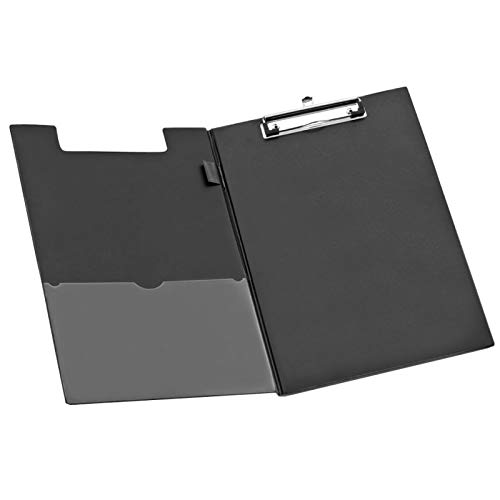 WONDAY Portablocco a pinza A4, rivestimento in PVC, nero