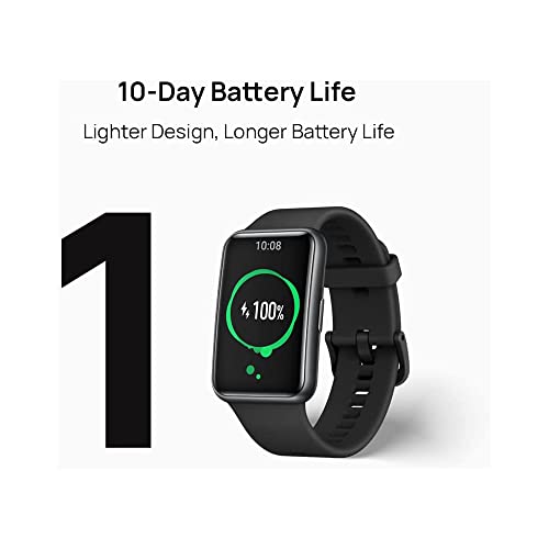 Huawei Watch FIT Smartwatch with Slim Body, 1.64” Vivid AMOLED Display, Quick-Workout Animations, 10 Days Battery Life, Oxygen Saturation Detection, Heart Rate Monitoring, Sakura Pink