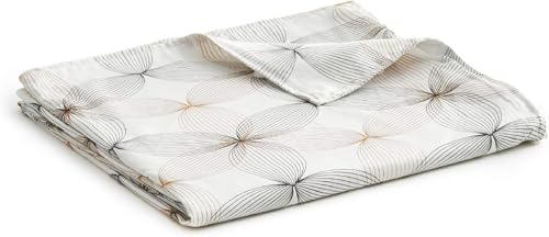YnM Exclusive Cooling Duvet Cover for Weighted Blankets with 16 Strings (Khaki Flower, 80"x87")