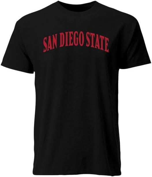Barnesmith San Diego State University SDSU Aztecs Short Sleeve Adult Unisex T-Shirt, Classic, Black, Small