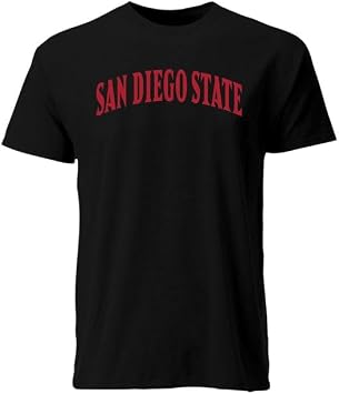 Barnesmith San Diego State University SDSU Aztecs Short Sleeve Adult Unisex T-Shirt, Classic, Black, Large