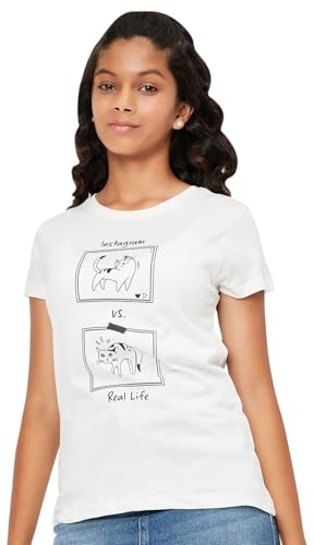 Image of Max Girls Cotton Regular Printed T-Shirt - Pack of 3