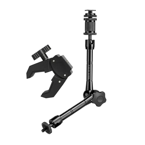 Image of BROLAVIYA 11 Inch Adjustable Magic Articulating Arm for DSLR Camera, LED Light, Flash Light, Monitor, Ring Light, Microphone, Aluminum Alloy