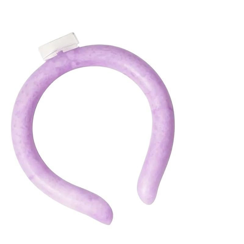 Anillo de cuello refrescante portátil, collar de hielo reutilizable | Mantiene los 18°C ​​para viajes deportivos al aire libre en verano(Purple-2pcs)