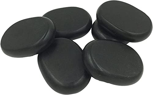 Zabrina Personal Large Massage Stone Set Basalt Hot Rocks Stones, 2.36 In 3.15 In,Black,6 Count