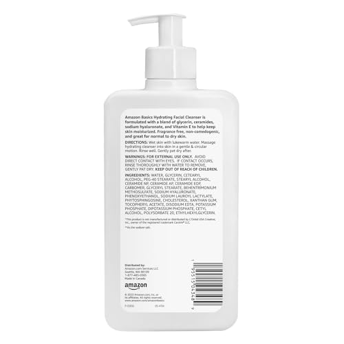 Amazon Basics Hydrating Facial Cleanser, 12 Fl Oz, Pack of 1