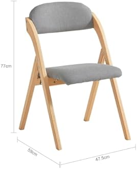 SoBuy Folding Chair Wooden Padded Kitchen&Office Chair with Ergonomic Backrest, Compact & Space-Saving, No Assembly Required Light Grey 47.5 x 59 x 77 cm FST92-N