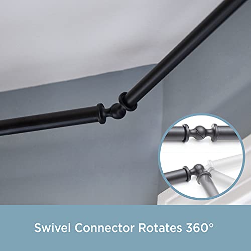 Kenney Mission 3/4" Decorative Bay Window Curtain Rod, 78-144", Black #TOP5