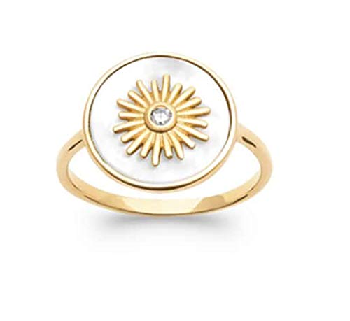 Bague en plaqué or nacre véritable pour accessoiriser une tenue d'été ou un look bohème chic