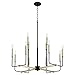 Quorum International Lacy 12-LT Chandelier - Noir w/Aged Brass - 631-126980