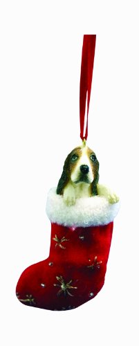 Basset Hound Christmas Stocking Ornament with 