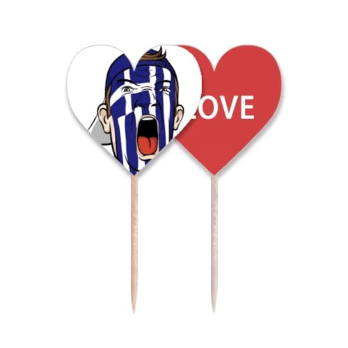 Cure-dents avec drapeau de la Grèce pour maquillage de fête - 2