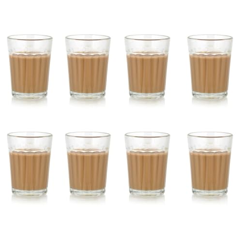 SATYAM KRAFT 12 Pcs Tea Chai Milk Coffee Small Glass Cups Mug Best Items Home Crockery Cutting Chai Glass for Tea, Coffee Women, Men, Girls Gifting (Transparent, Pack of 12) (100 ml)