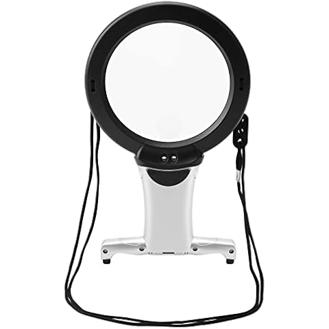 Reading Magnifier, Hands Free Neck Wear Handheld Large Lighted Magnifying Glass Desktop Magnifier with LED Light for Close Work, Reading, Sewing, Cross Stitch, Inspection, Repair, Crafts Cover