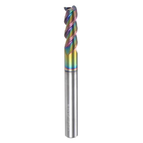 Image of uxcell Carbide Square End Mill, 1 /4 inch Diameter Diamond-Like Carbon Coated 4 Flutes Milling Bit Cutter, for Aluminum Copper Non-Ferrous Metal, 1 /4 inch Shank 3 /4 inch Cut Length 2-1 /2 inch Long HRC50