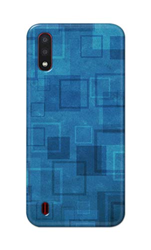 Image of Printed Hard Back Cover Case for Samsung Galaxy M01 Back Cover (Plain Azure Blue) -1302