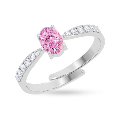 Image of Clara 925 Sterling Silver Minimal Adjustable Ring for Women Platinum Plated | Daily Wear | Gift for Women and Girls